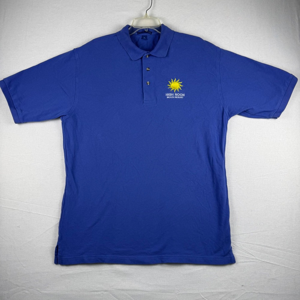 Port Authority K420 Mens XL Blue High Noon Beach Resort Cotton Polo Shirt